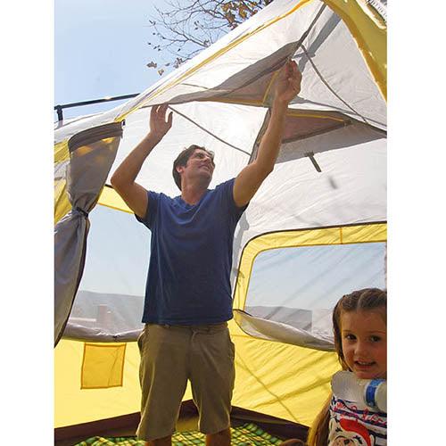 The PahaQue Basecamp 6-person quick pitch tent is designed to provide ease of use, total weather protection and extra roominess, in an affordable family camping and survival shelter tent. 