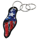 Self defense red white and blue key ring key-chain option for both women and men personal protection.