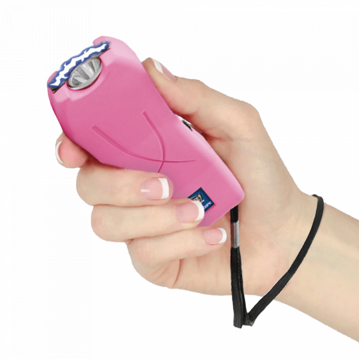 Pink color stun guns that are powerful and offer women effective self defense protection.