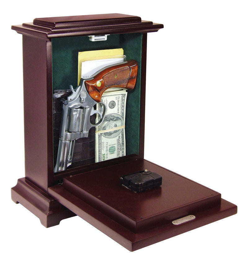 Rectangular Gun Clock  with Concealment Compartment to safely hide valuables or handgun inside.