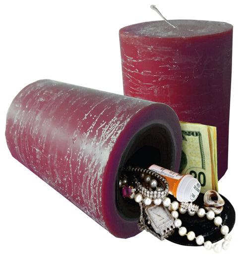 Real burning candle with hidden compartment you can safely hide valuables inside.