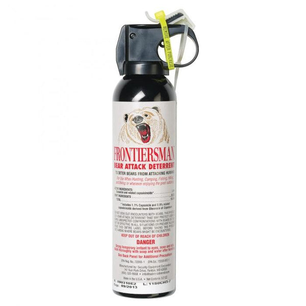 Bear spray self defense protection when outdoors hiking, camping, hunting and more.