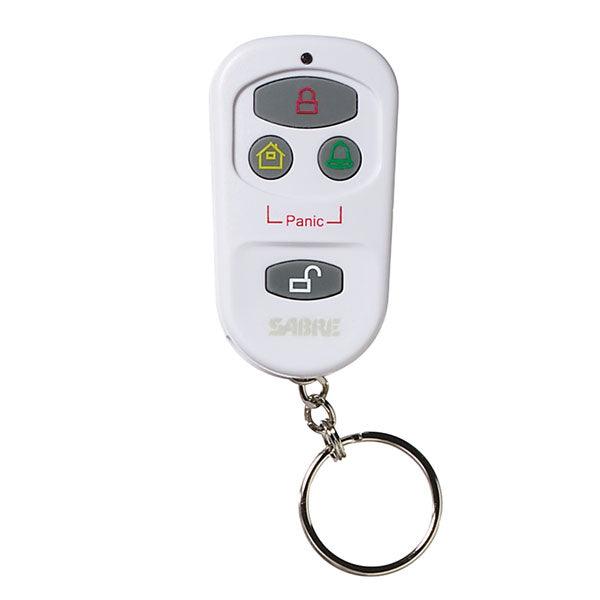 Shown in the image is the Sabre key Fob remote control for maximum security protection.
