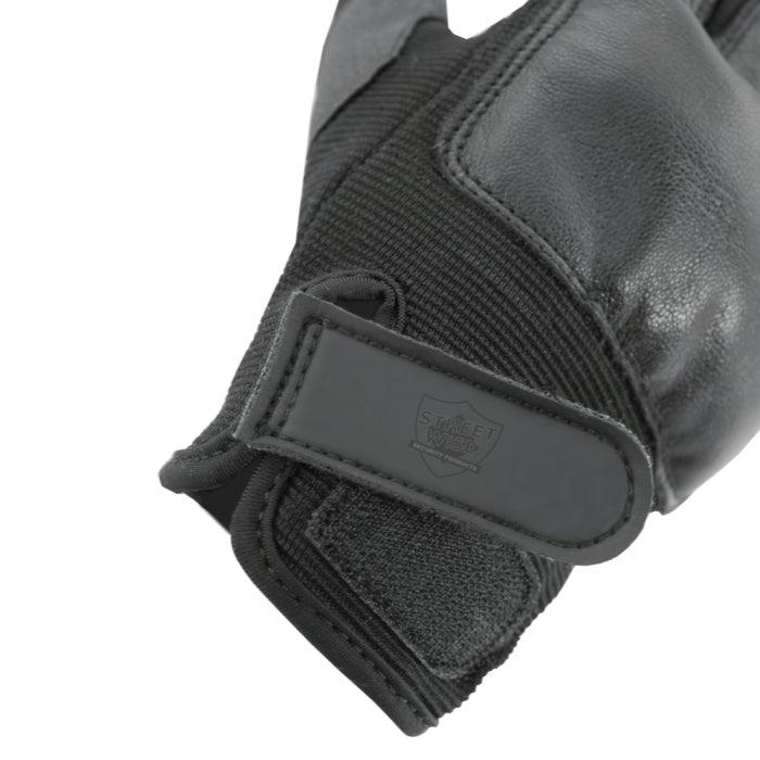 Police Force Leather Weighted Knuckle Gloves
