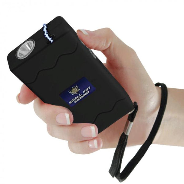 Streetwise Security black Small Fry mini stun gun with disable pin for personal protection safety.