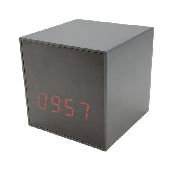Discrete surveillance the Smart Cube Clock with hidden spy camera that includes WiFi DVR.