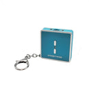 Teal square off keychain stun gun. Excellent for self-defense.
