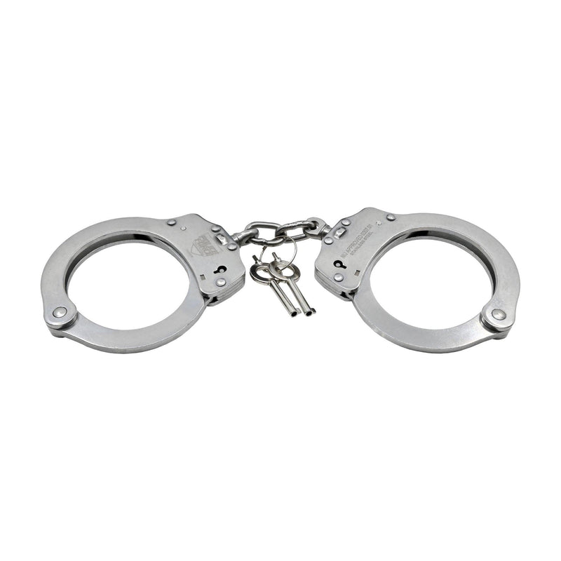 Police Force stainless steel handcuffs.