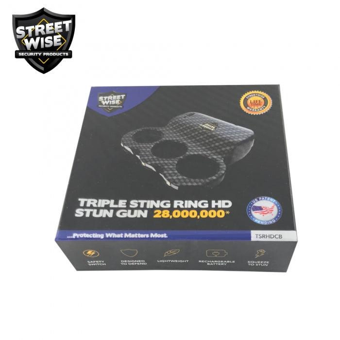 Streetwise Black Triple Sting Ring HD Stun Gun