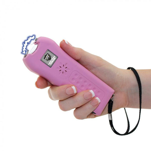 Streetwise Security pink color Ladies Choice stun gun with built in loud alarm and safety disable pin for women self defense protection.