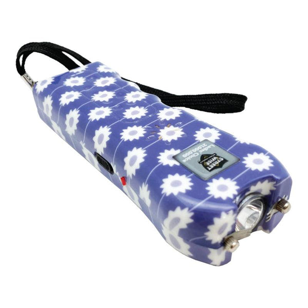 Streetwise Ladies Choice stun gun with purple color daisy design for women self defense safety.