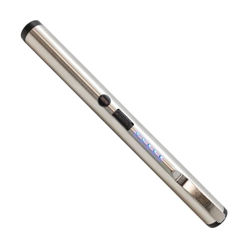 This patent-pending Pain Pen is the most realistic looking stun pen ever produced profile view of the LED lights monitor battery level.