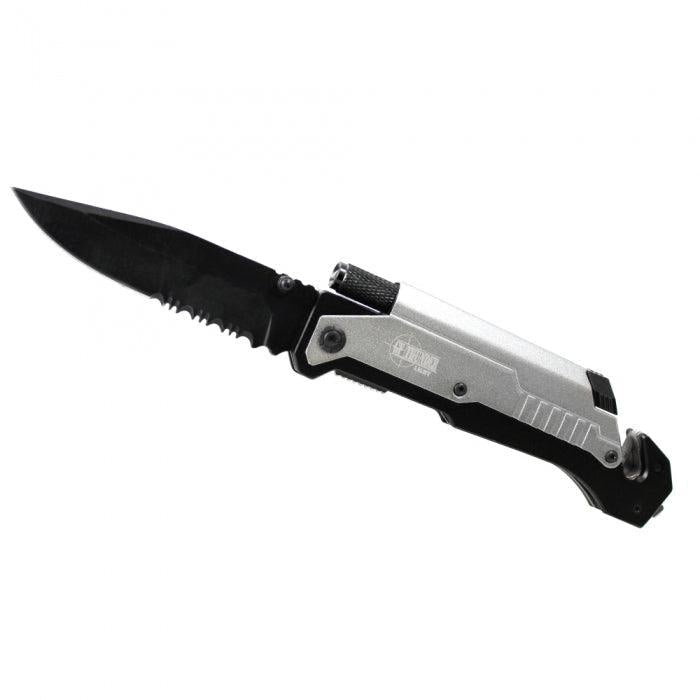 Always be prepared with this 5 in 1 Survival Knife with LED Flashlight & Fire starter you can count on this survival knife.