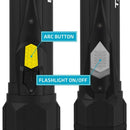 The Taser Strikelight stun gun with flashlight offers effective personal self defense  with easy to use slide buttons.