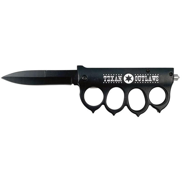 Texan Outlaws knuckle assisted knives and doubles as brass knuckles.
