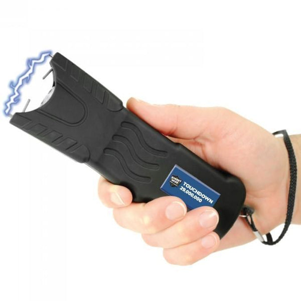 Powerful stun gun with safety disable pin for self defense protection.