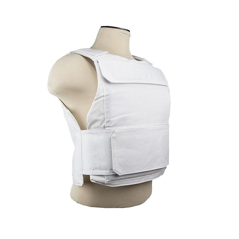 The Vism color white discreet plate carrier White one size for medium to 2 x-large for law enforcement and civilian use.