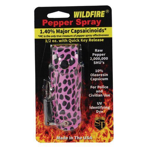 Fashion design Wildfire cheetah pink purple pepper spray options,