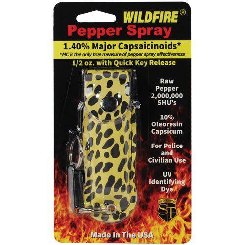 Wildfire pepper spray with key-chain for personal protection.