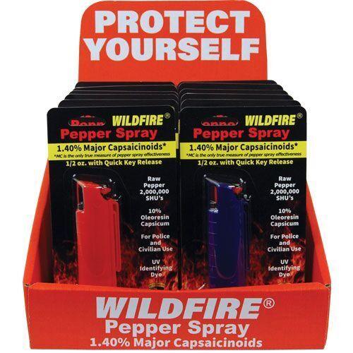 Hot Wild Fire pepper spay with sales counter display from Self Defense Products Inc.