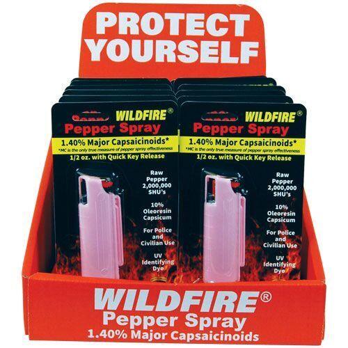 12) Wild Fire Pink Hard Case Pepper Spray with Display SDP Inc 