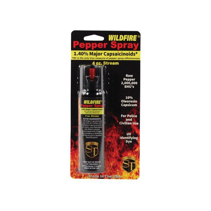 Powerful Wildfire brand pepper spray from Safety Technology for self defense protection.